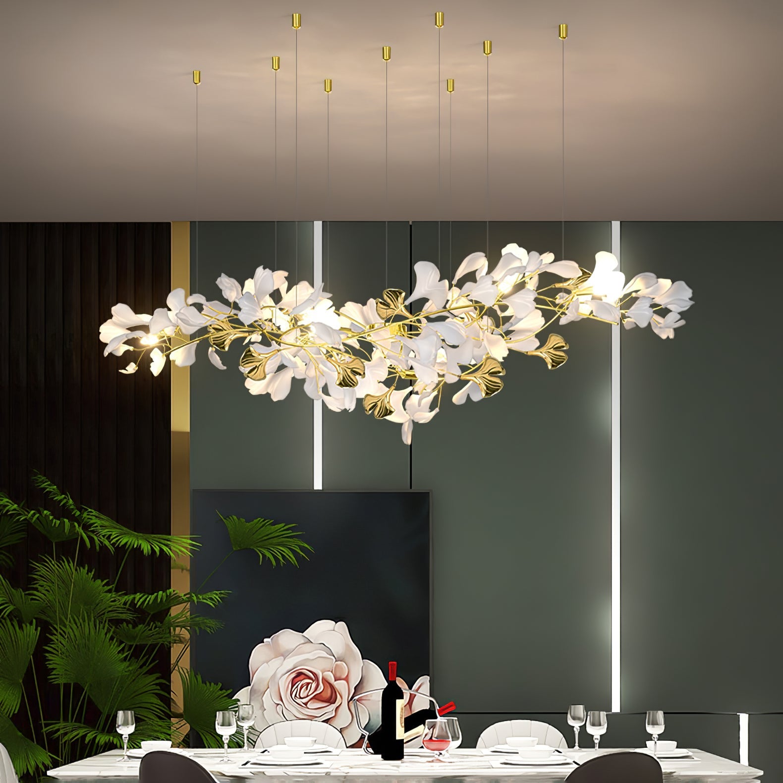 Ilvyniel Gingko Chandelier-Neutral Decor