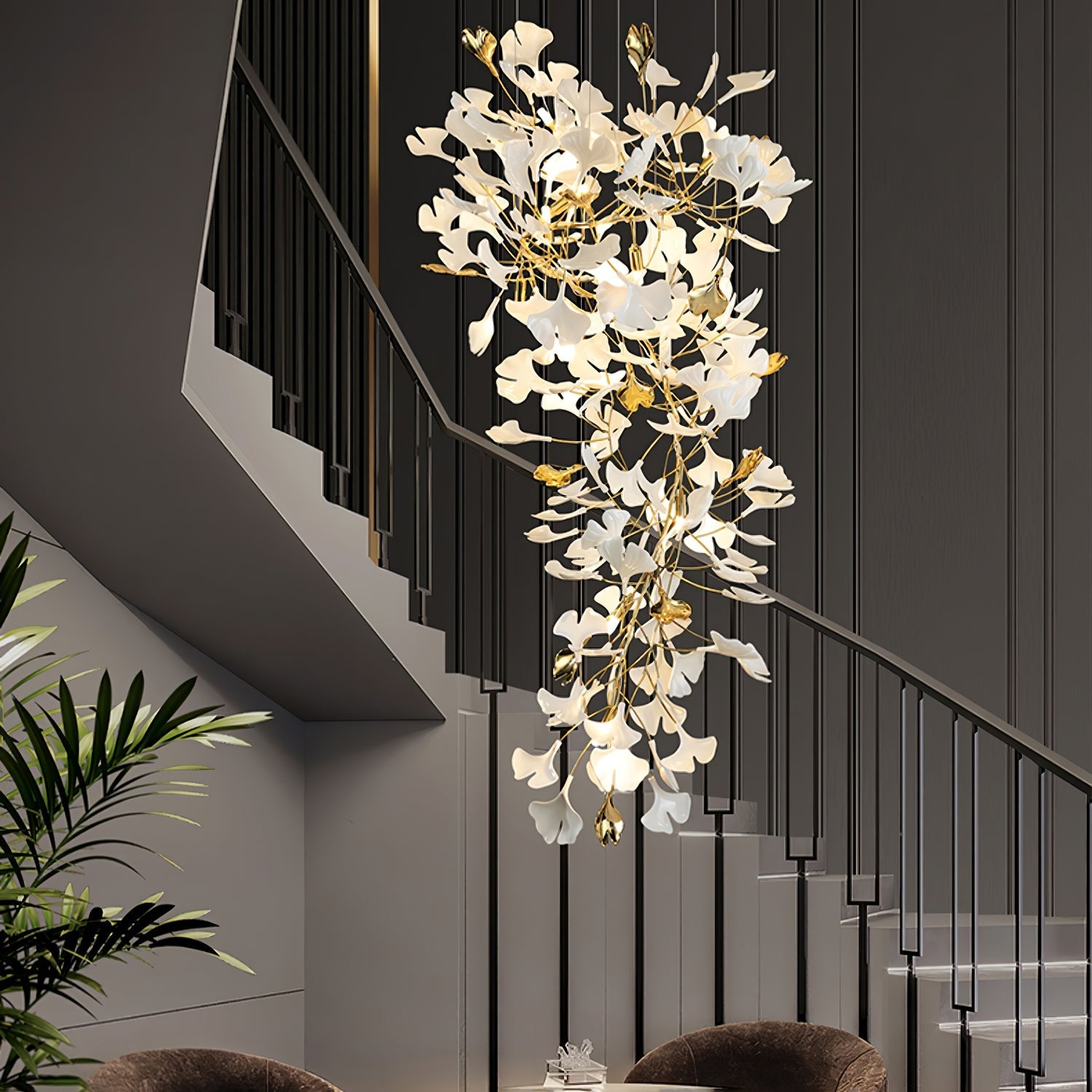 Ilvyniel Gingko Chandelier-Neutral Decor
