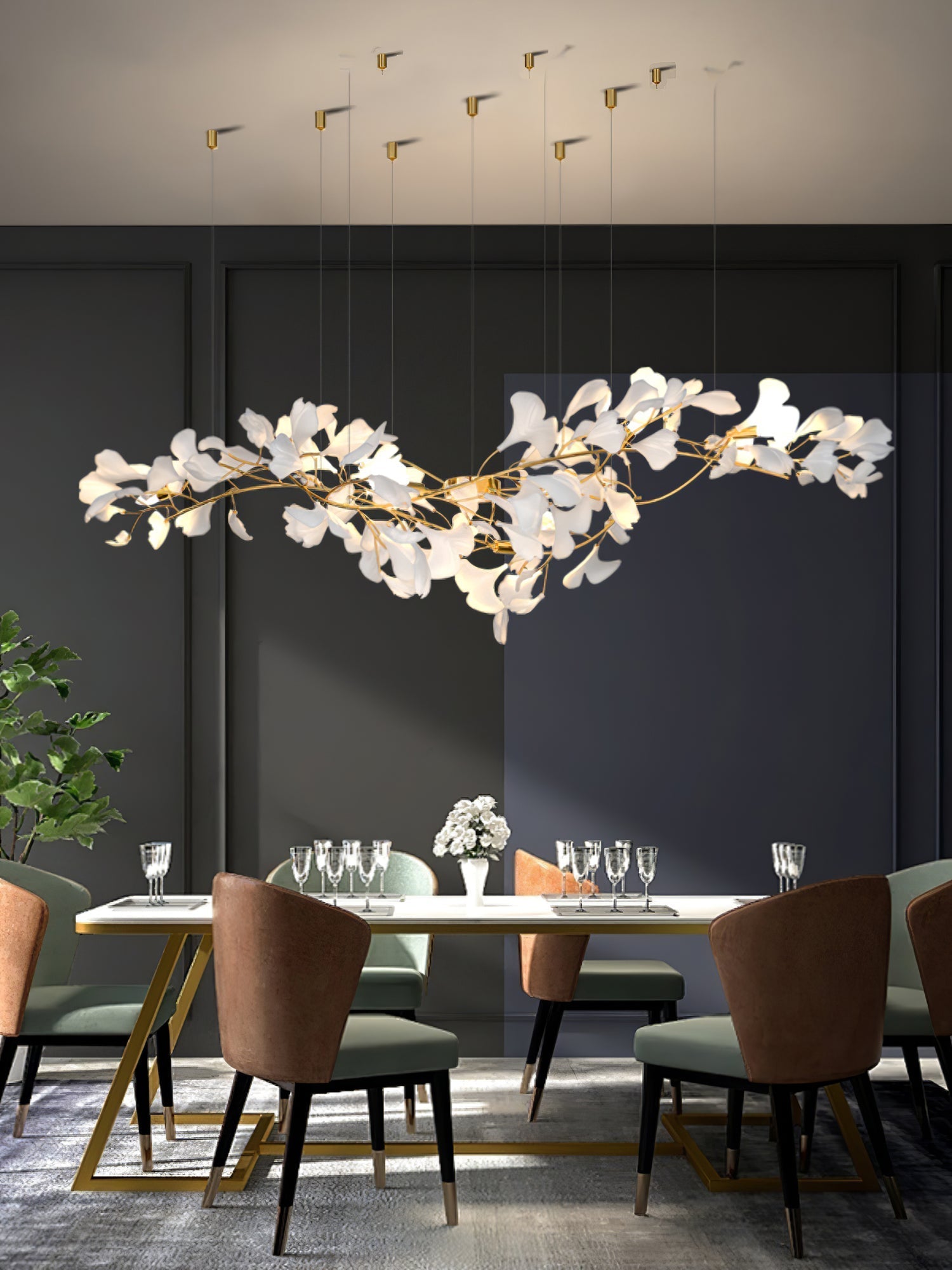 Ilvyniel Gingko Chandelier-Neutral Decor