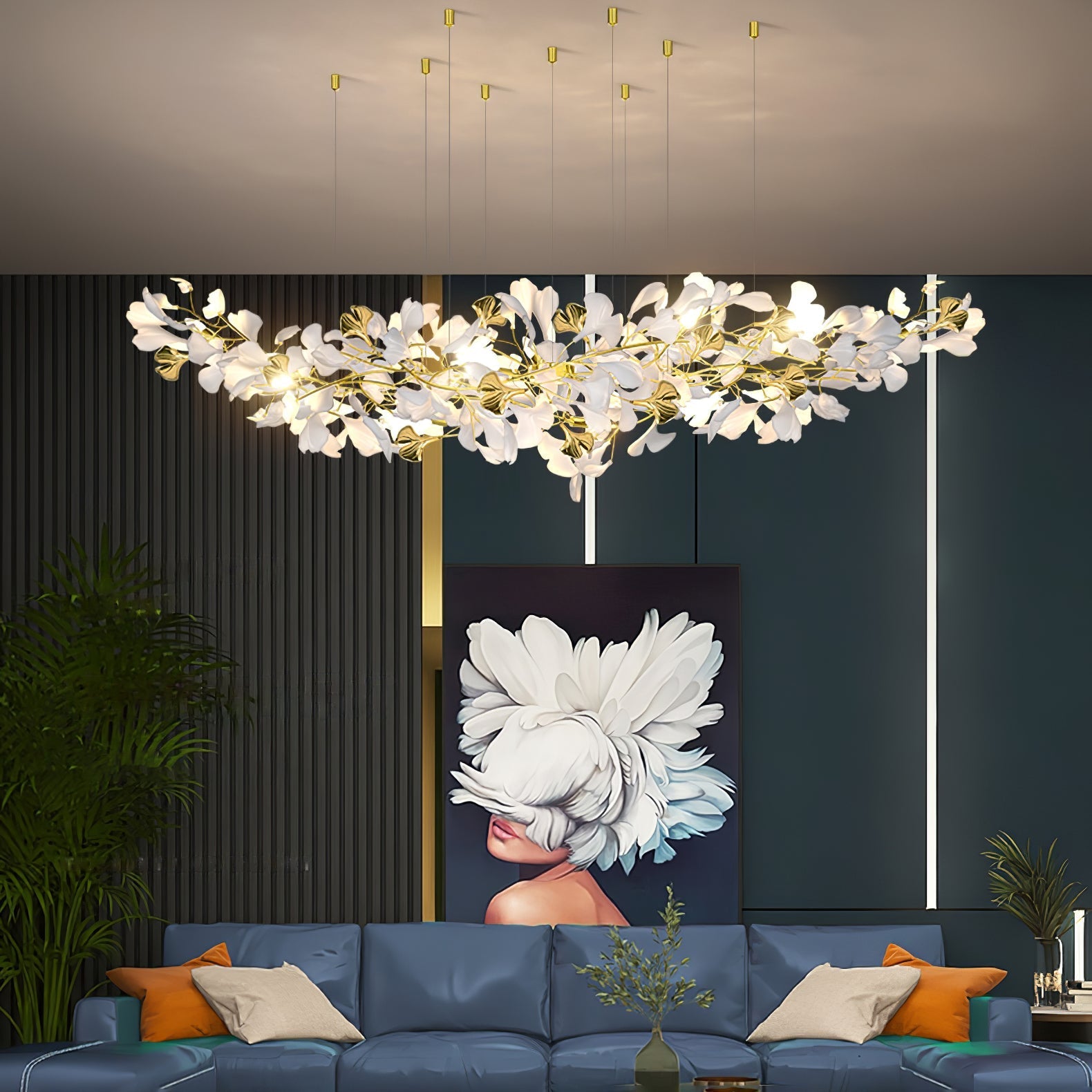 Ilvyniel Gingko Chandelier-Neutral Decor