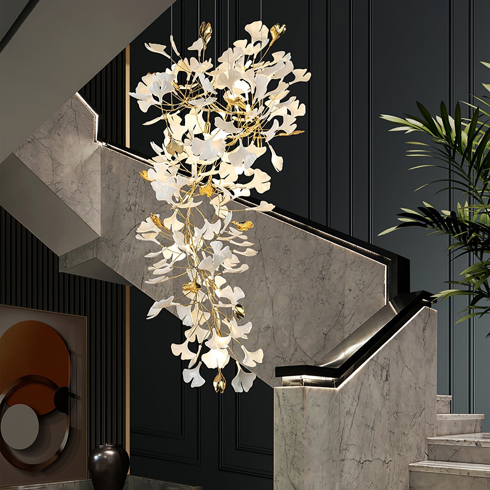 Ilvyniel Gingko Chandelier-Neutral Decor