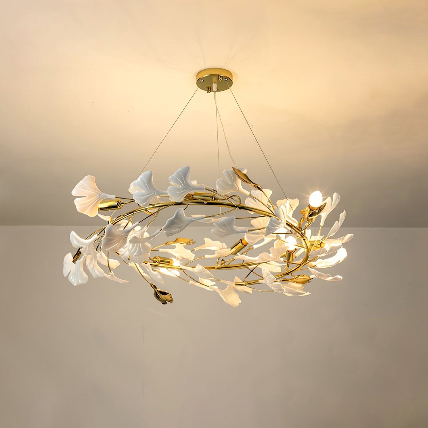 Ilvyniel Gingko Chandelier-Neutral Decor