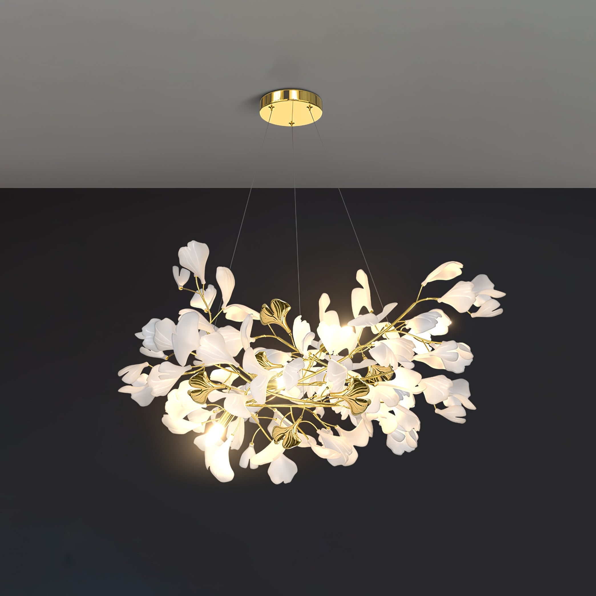 Ilvyniel Gingko Chandelier-Neutral Decor
