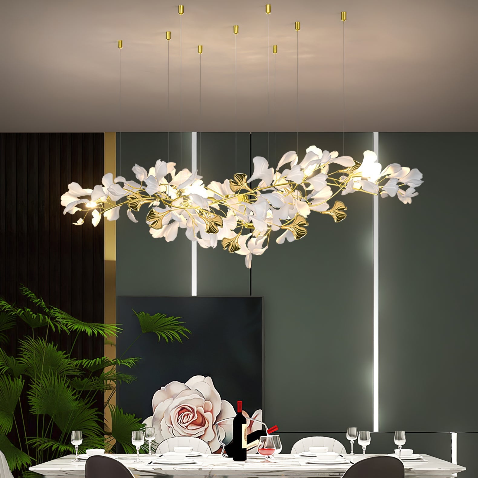 Ilvyniel Gingko Chandelier-Neutral Decor