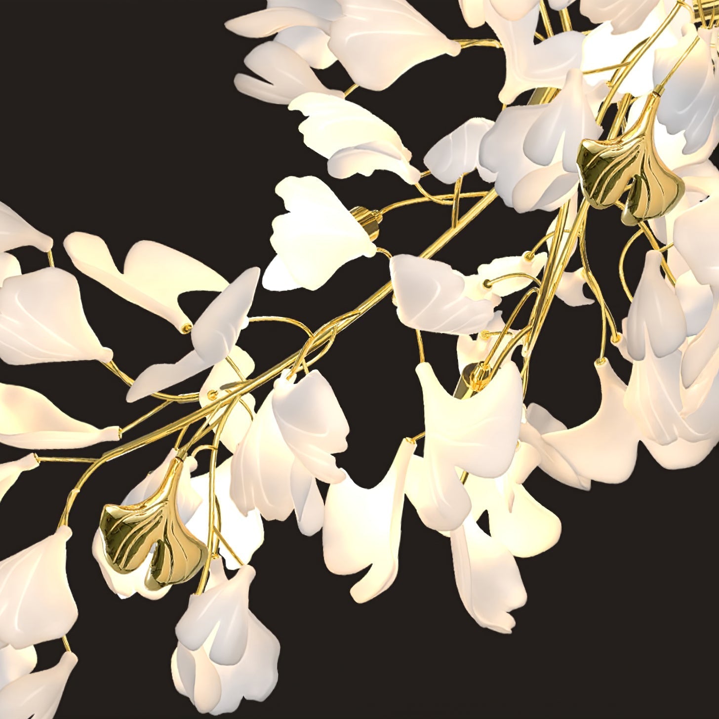 Ivmarel Gingko Long Branch Ceramics Chandelier-Neutral Decor