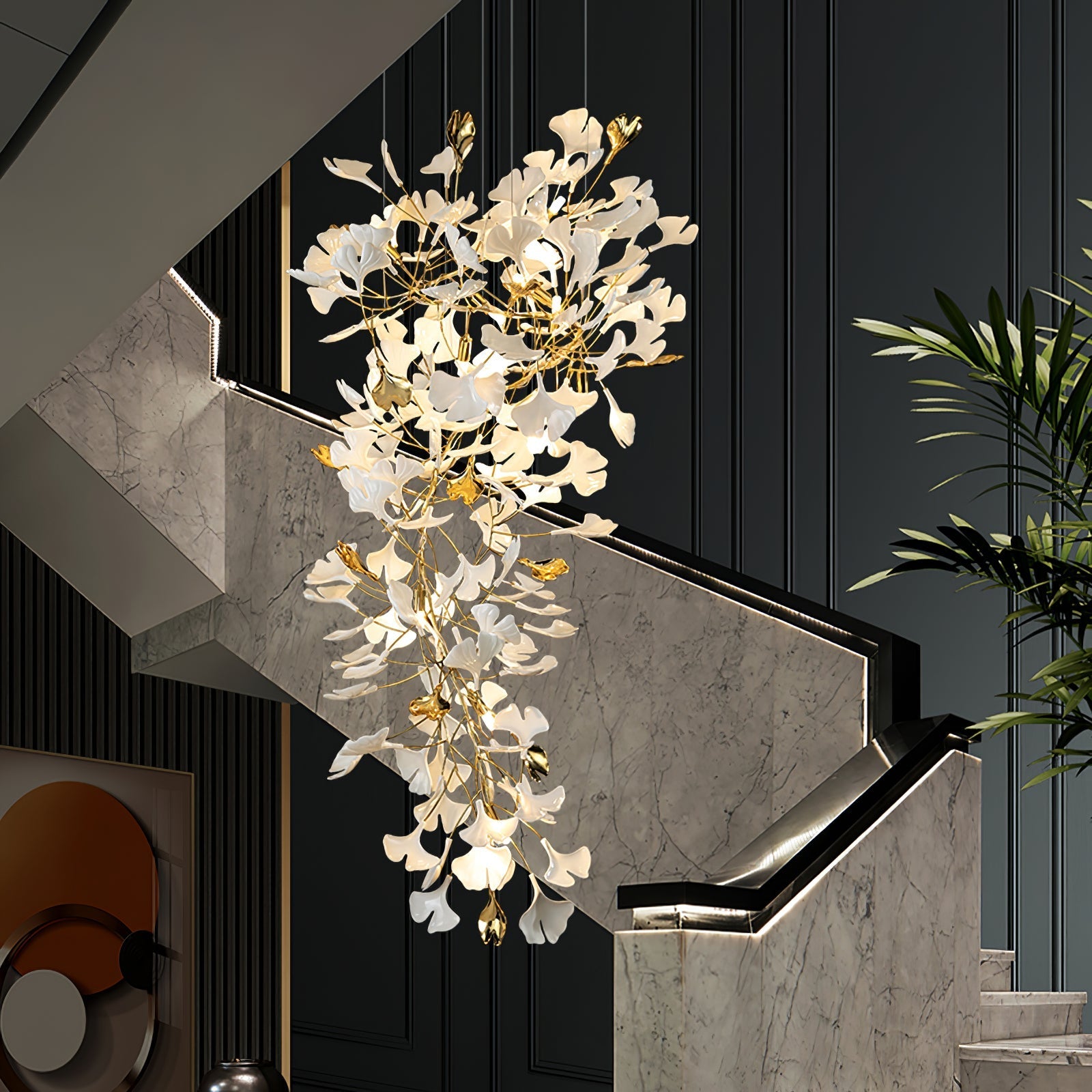 Ilvyniel Gingko Chandelier-Neutral Decor
