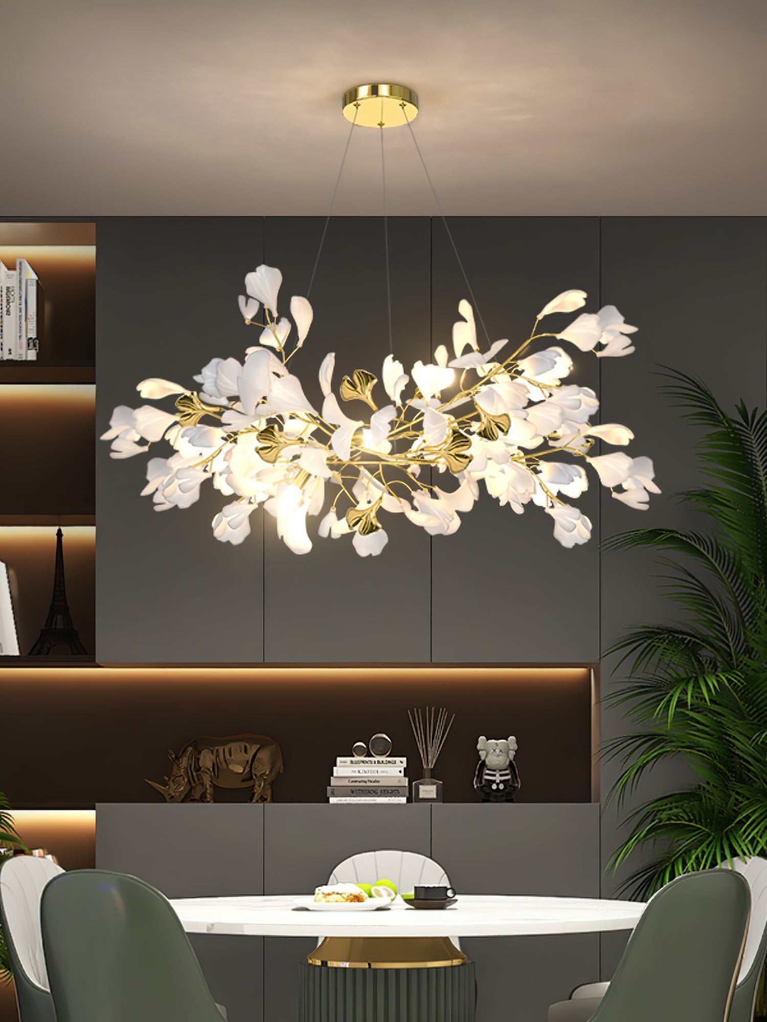 Ilvyniel Gingko Chandelier-Neutral Decor