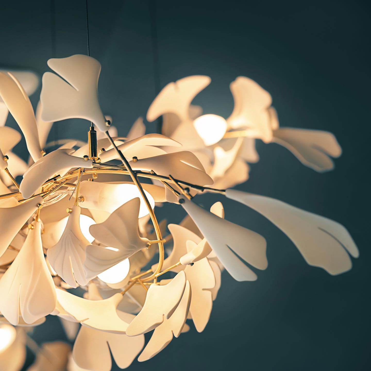 Barvel Leaves Combination Gingko Ceramics Chandeliers-Neutral Decor