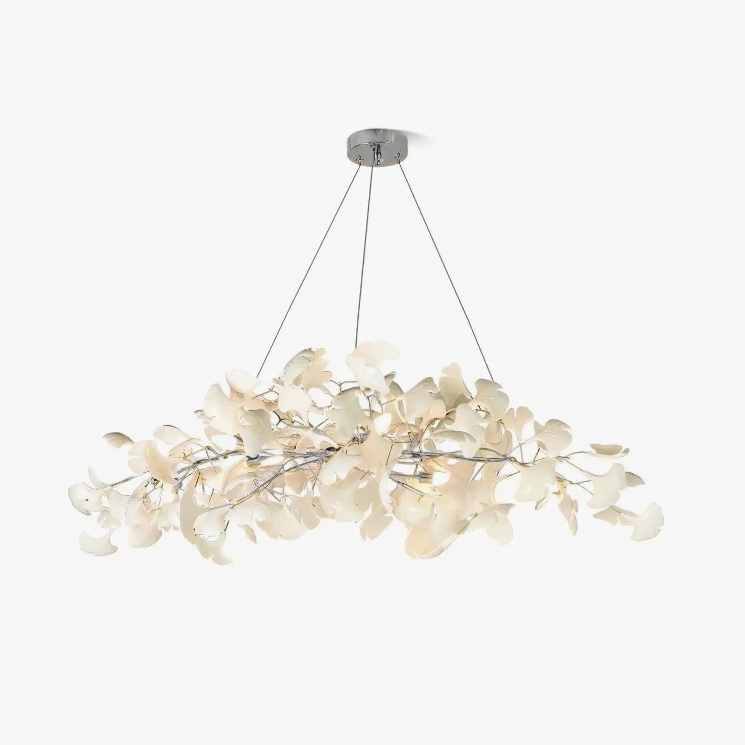 Lustra Chandelier Ceramic Gingko Petal Gold-Neutral Decor