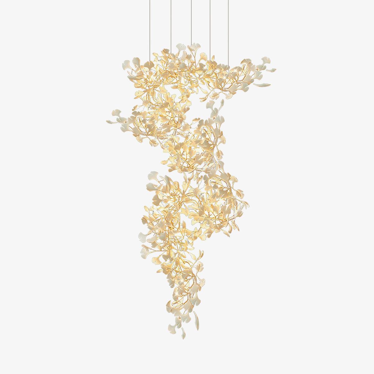 Sorvyn Pendant Lamp Ginkgo Ceramic Brass Floral-Neutral Decor