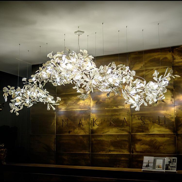 Ririxel Pendant Lamp Gingko Ceramic Petals Gold-Neutral Decor