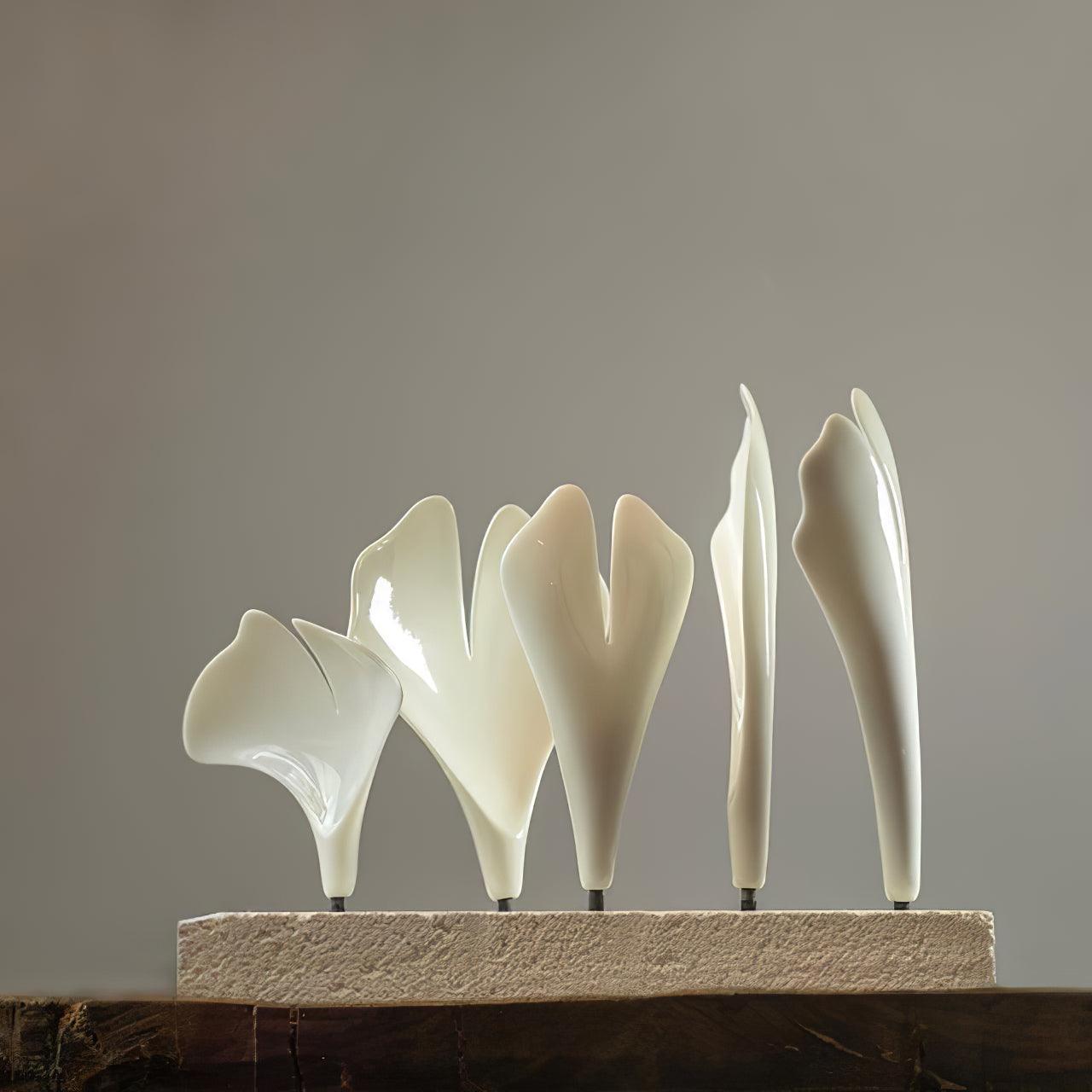 Ririxel Pendant Lamp Gingko Ceramic Petals Gold-Neutral Decor