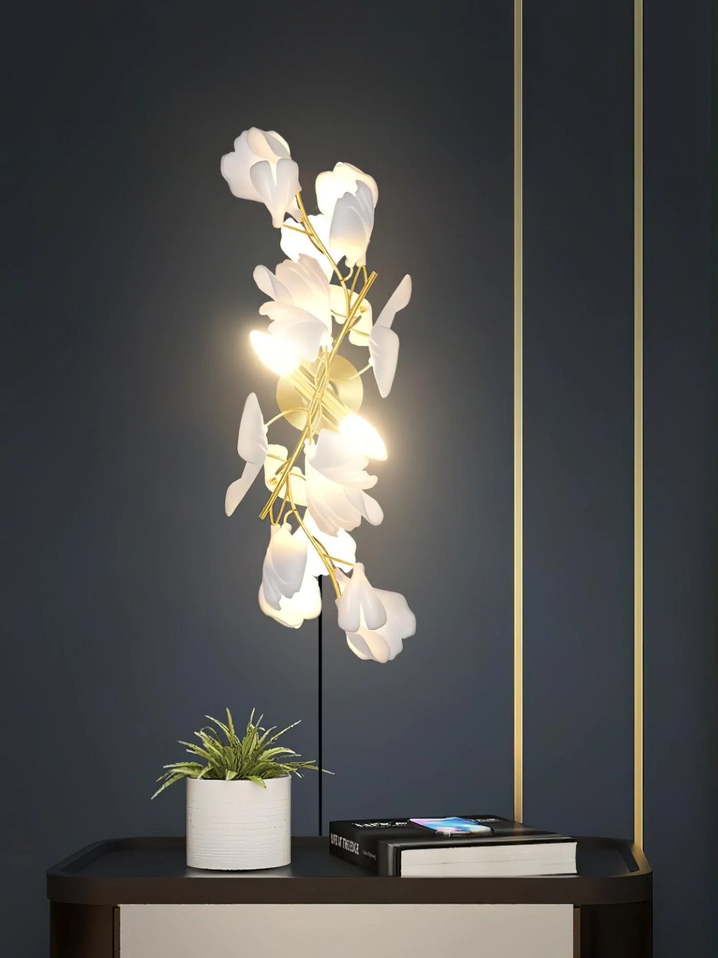 Lustra Wall Lamp Gingko Flowers Brass-Neutral Decor