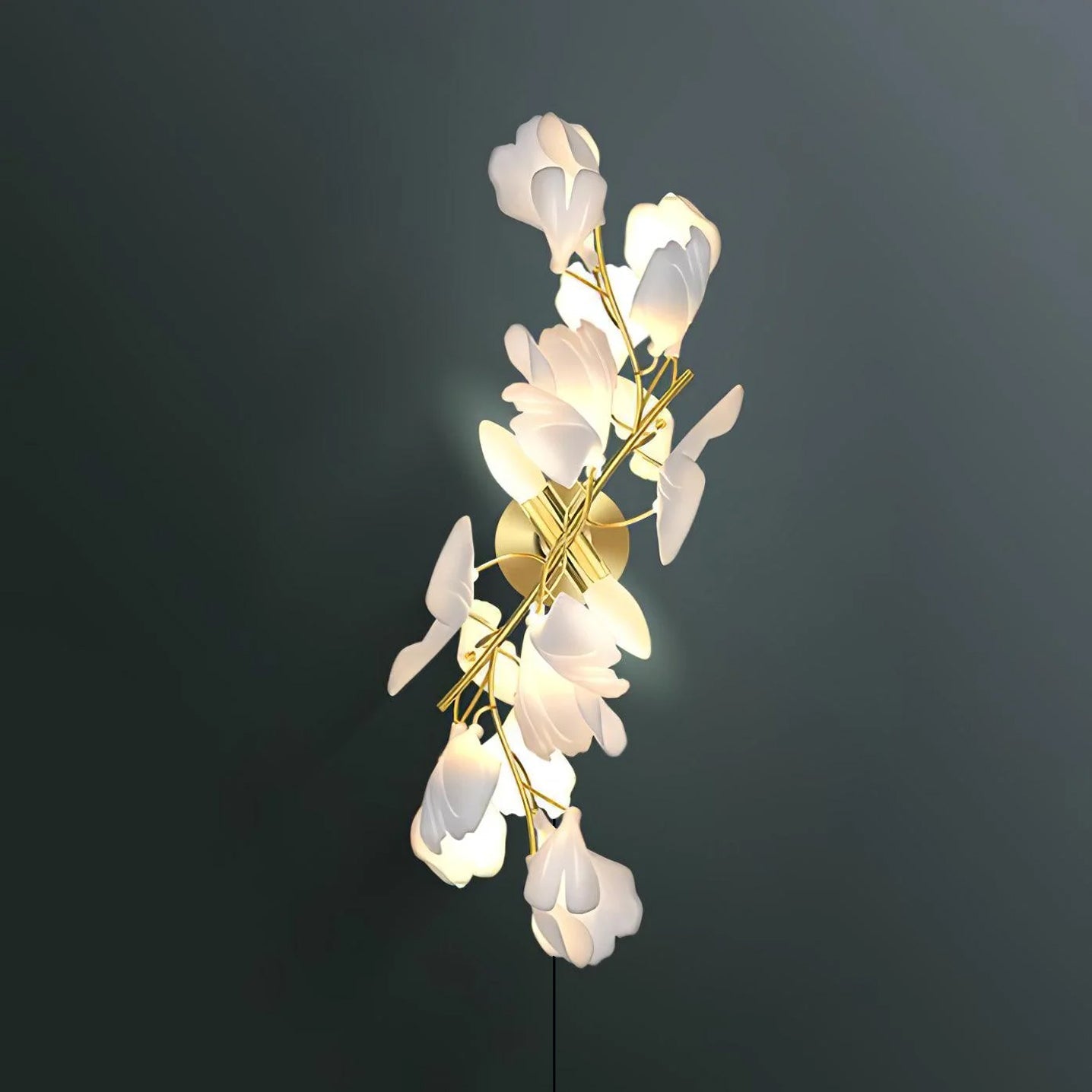 Lustra Wall Lamp Gingko Flowers Brass-Neutral Decor