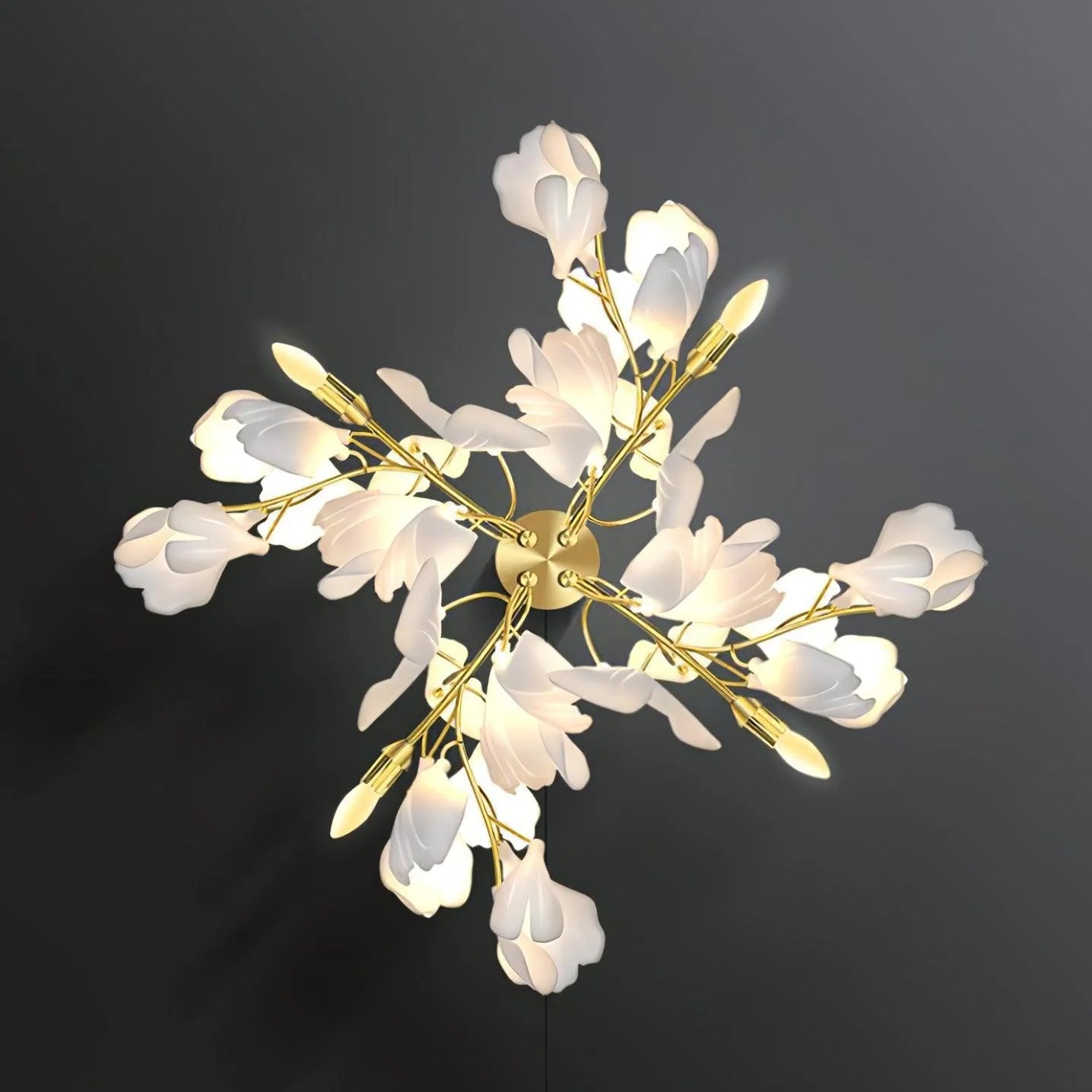 Lustra Wall Lamp Gingko Flowers Brass-Neutral Decor