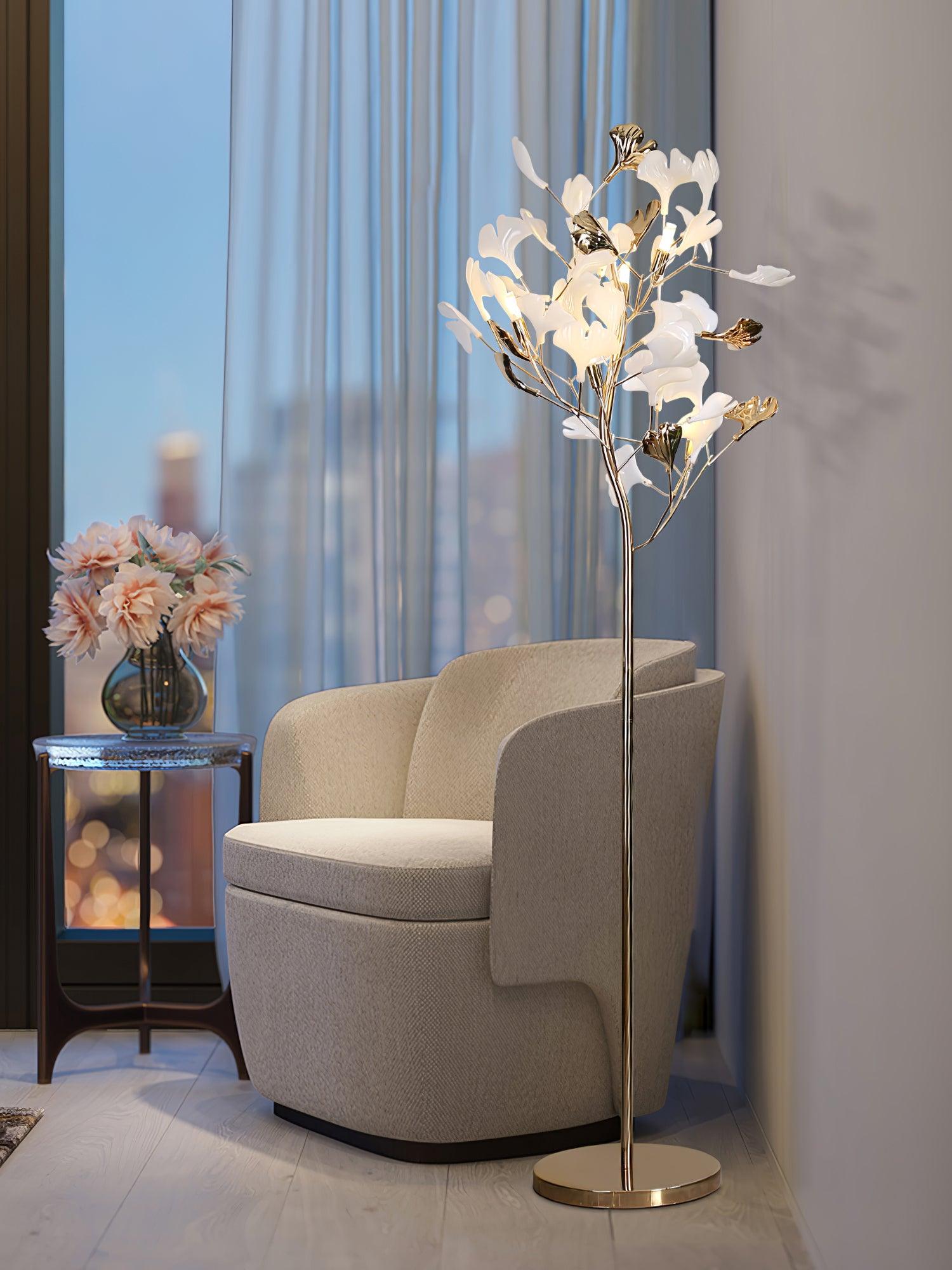 Anoren Luxury Floral Floor Lamp-Neutral Decor