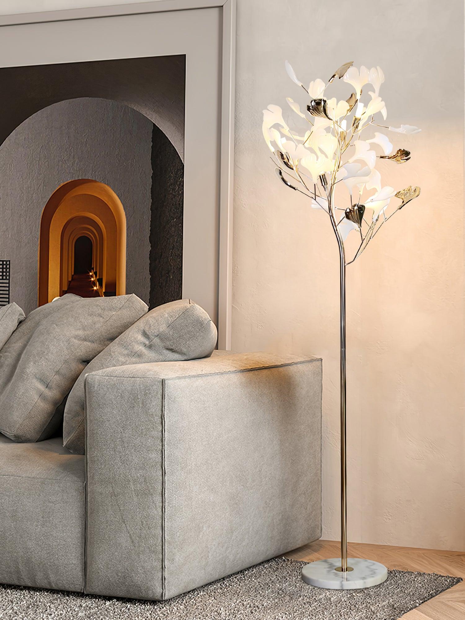 Anoren Luxury Floral Floor Lamp-Neutral Decor