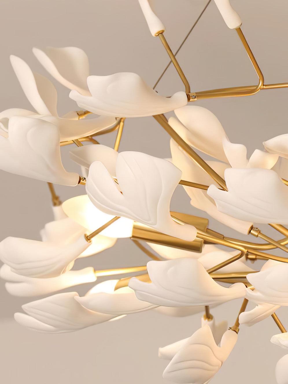 Ivmarel Gingko Long Branch Ceramics Chandelier-Neutral Decor