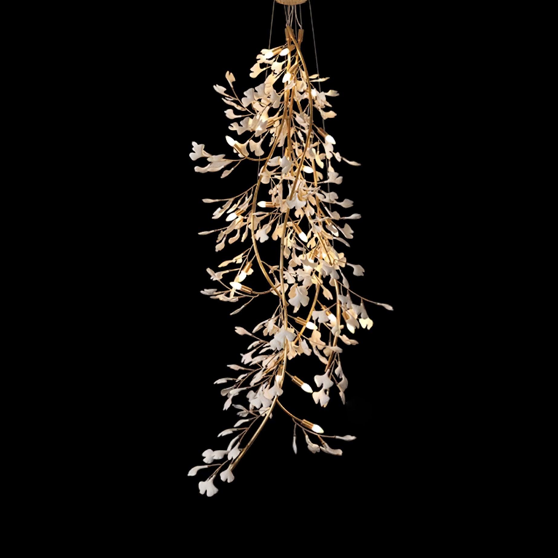 Ivmarel Gingko Long Branch Ceramics Chandelier-Neutral Decor