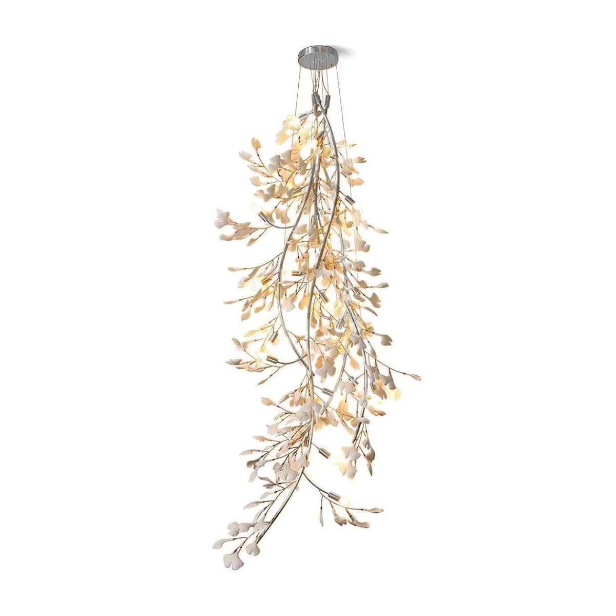 Ivmarel Gingko Long Branch Ceramics Chandelier-Neutral Decor