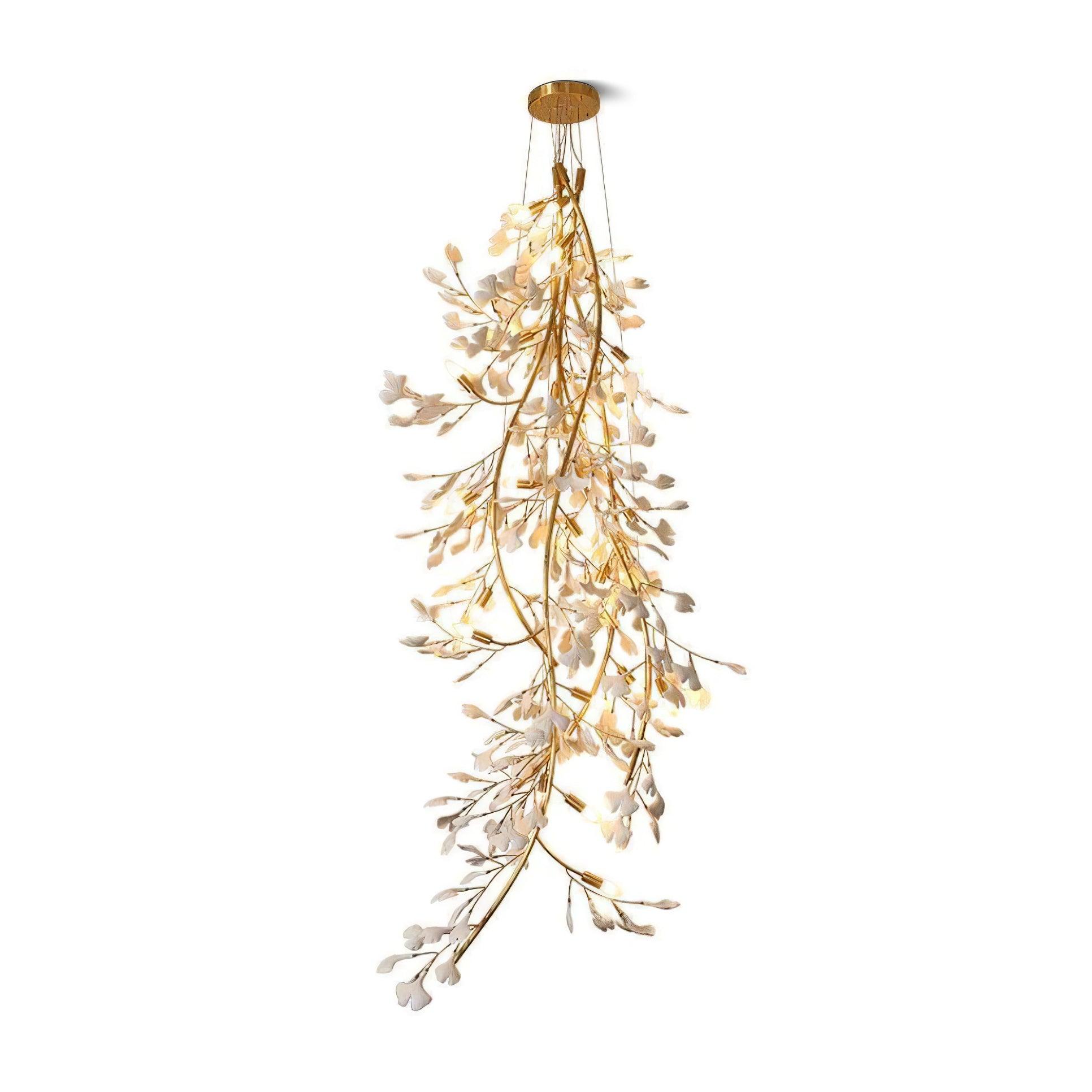 Ivmarel Gingko Long Branch Ceramics Chandelier-Neutral Decor