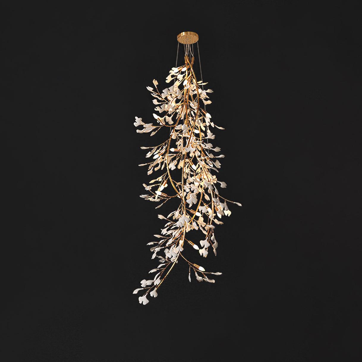Ivmarel Gingko Long Branch Ceramics Chandelier-Neutral Decor