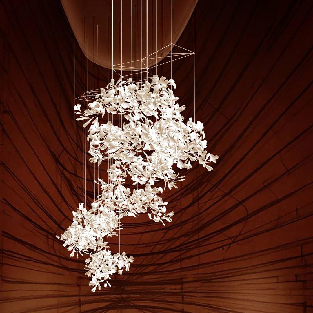 Alvenan Gingko Ceramic Combination Chandelier-Neutral Decor
