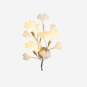 Wall Lamp Gingko Ceramic Petal Shades Gold Art Nouveau