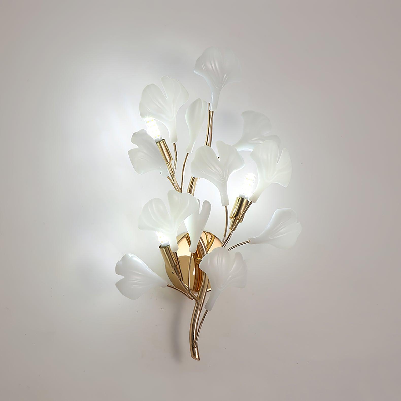 Oakes Postmodern Luxury Gingko Ceramics Wall Lamp-Neutral Decor