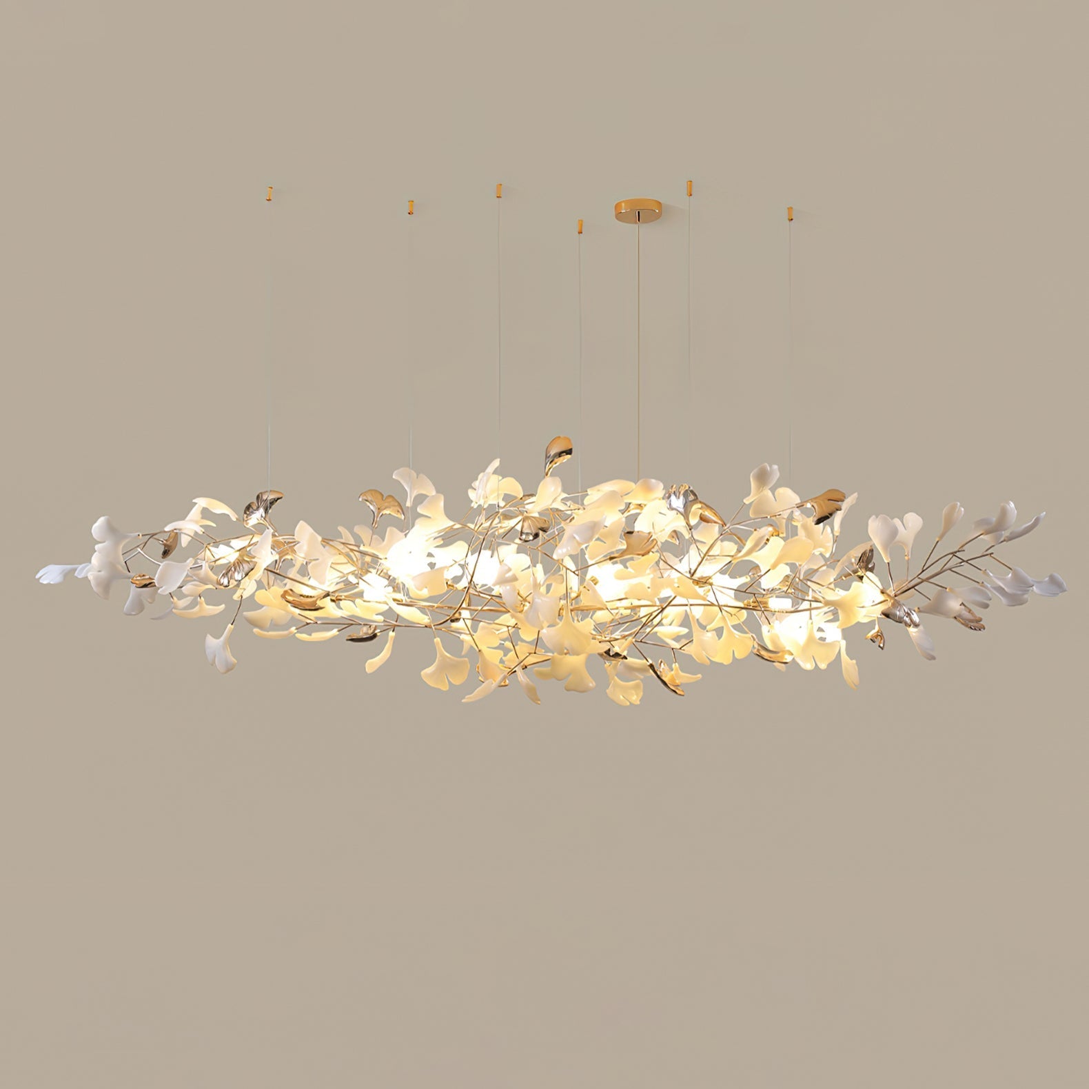 Sovell Postmodern Luxury Ginkgo Cloud Ceramics Chandelier-Neutral Decor