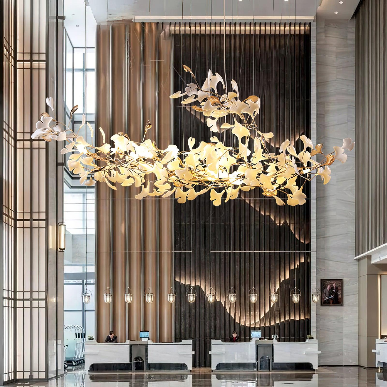 Sovell Postmodern Luxury Ginkgo Cloud Ceramics Chandelier-Neutral Decor