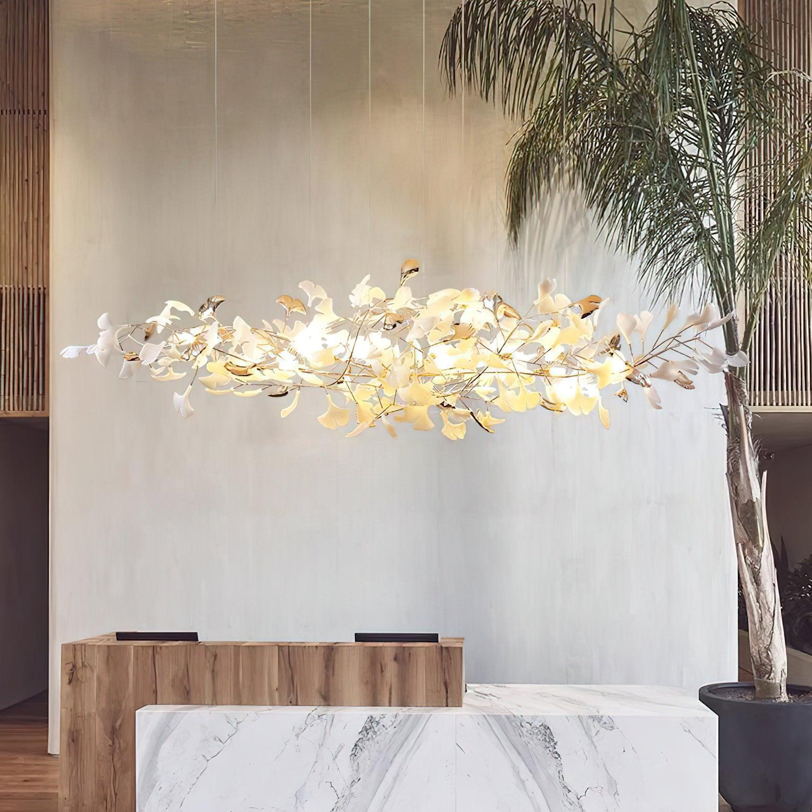 Sovell Postmodern Luxury Ginkgo Cloud Ceramics Chandelier-Neutral Decor