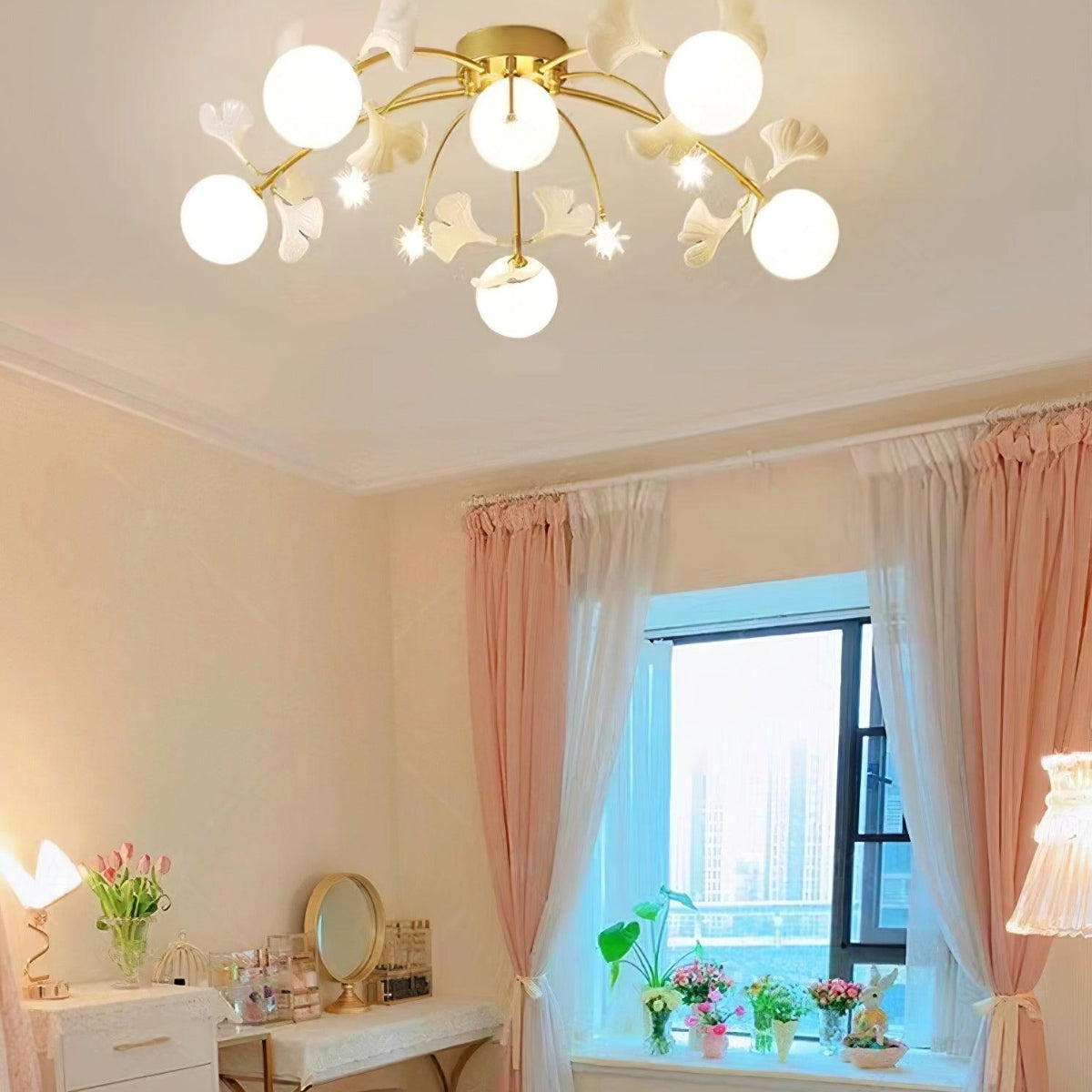 Olivia Nordic Multi Globe Metal/Ceramic Flush Mount Ceiling Light, White/Gold - Neutral Decor