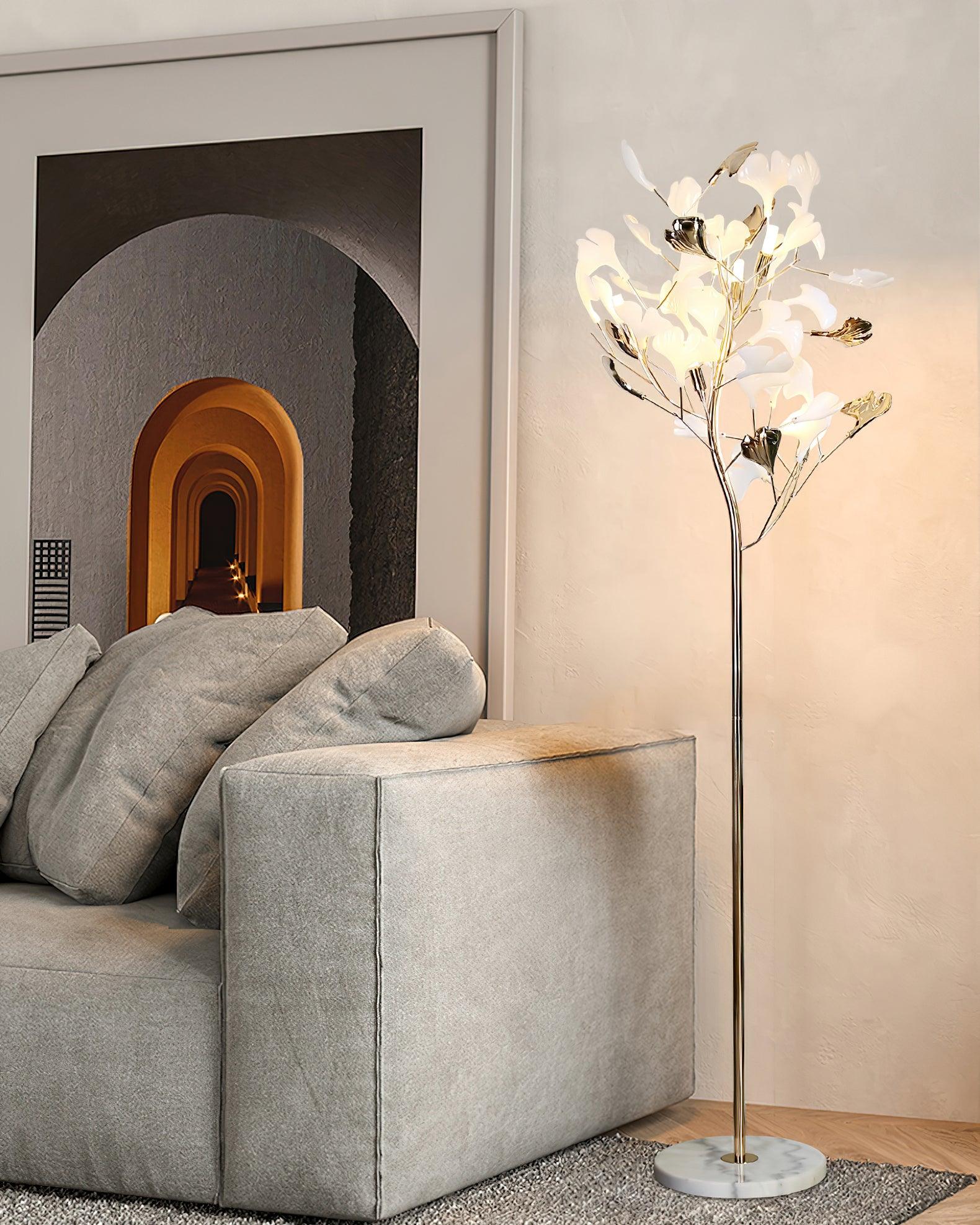 Anoren Luxury Floral Floor Lamp-Neutral Decor