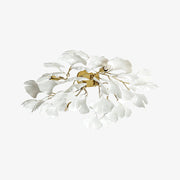 Solara Ceiling Lamp Gingko Leaves with Brass Branch-Neutral Decor