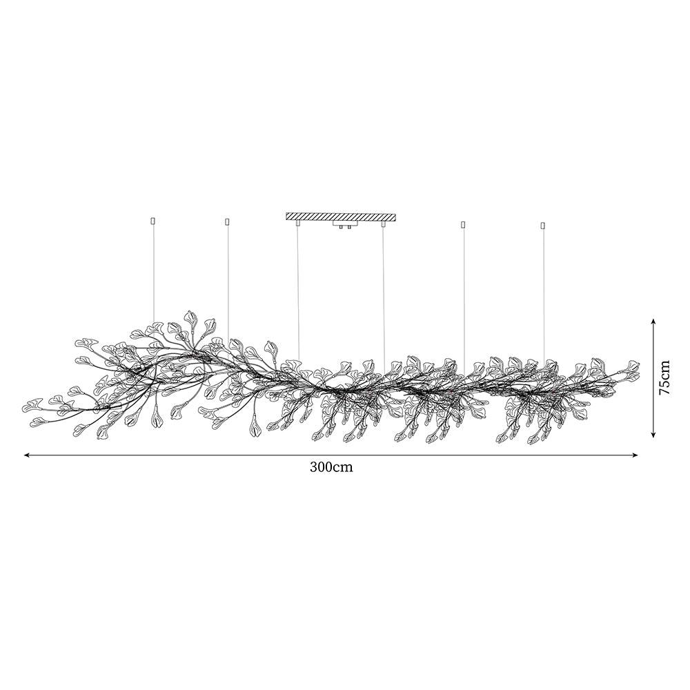 Calix Chandelier Frame Ceramic Gingko Leaf Shade White Gold Modern-Neutral Decor