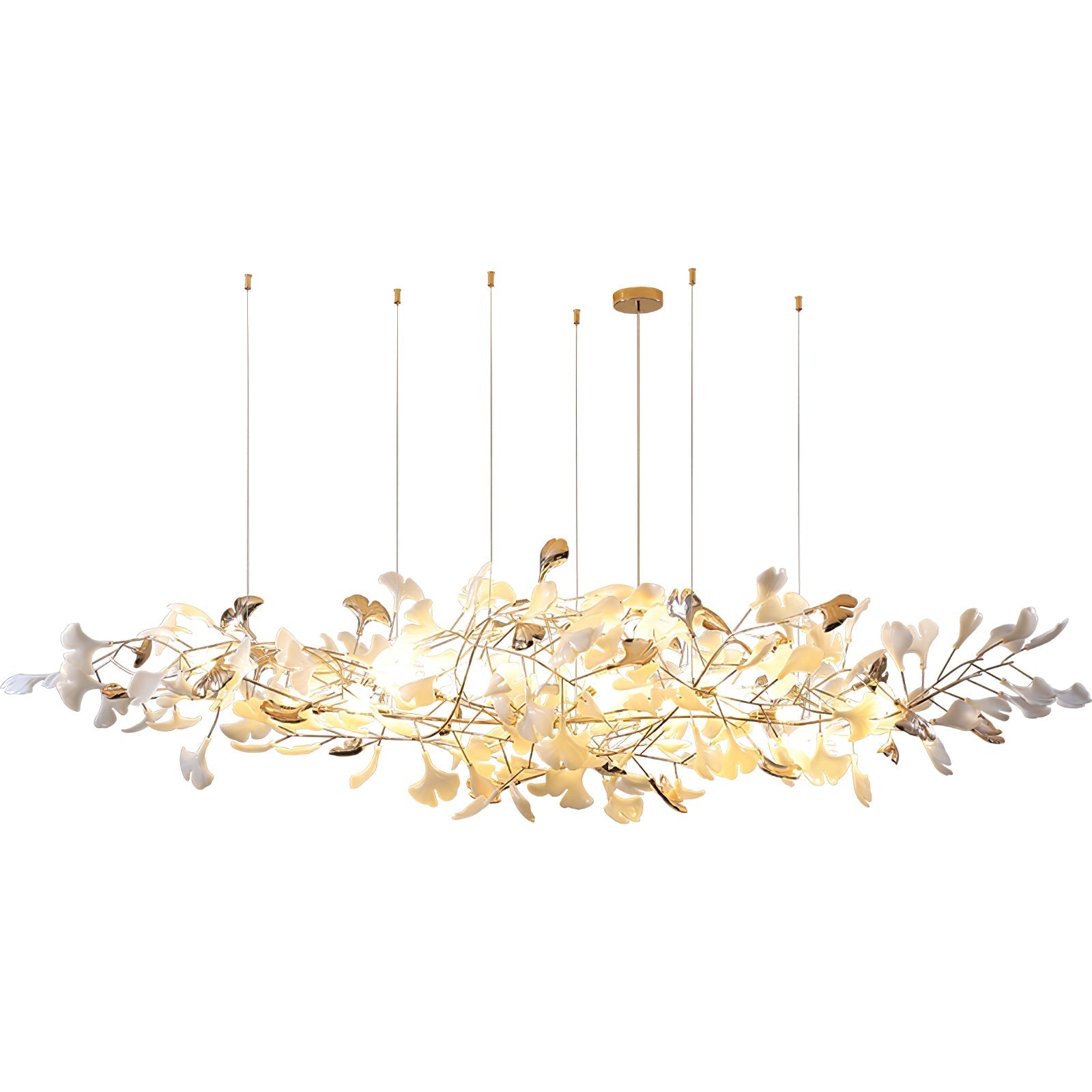Sovell Postmodern Luxury Ginkgo Cloud Ceramics Chandelier-Neutral Decor