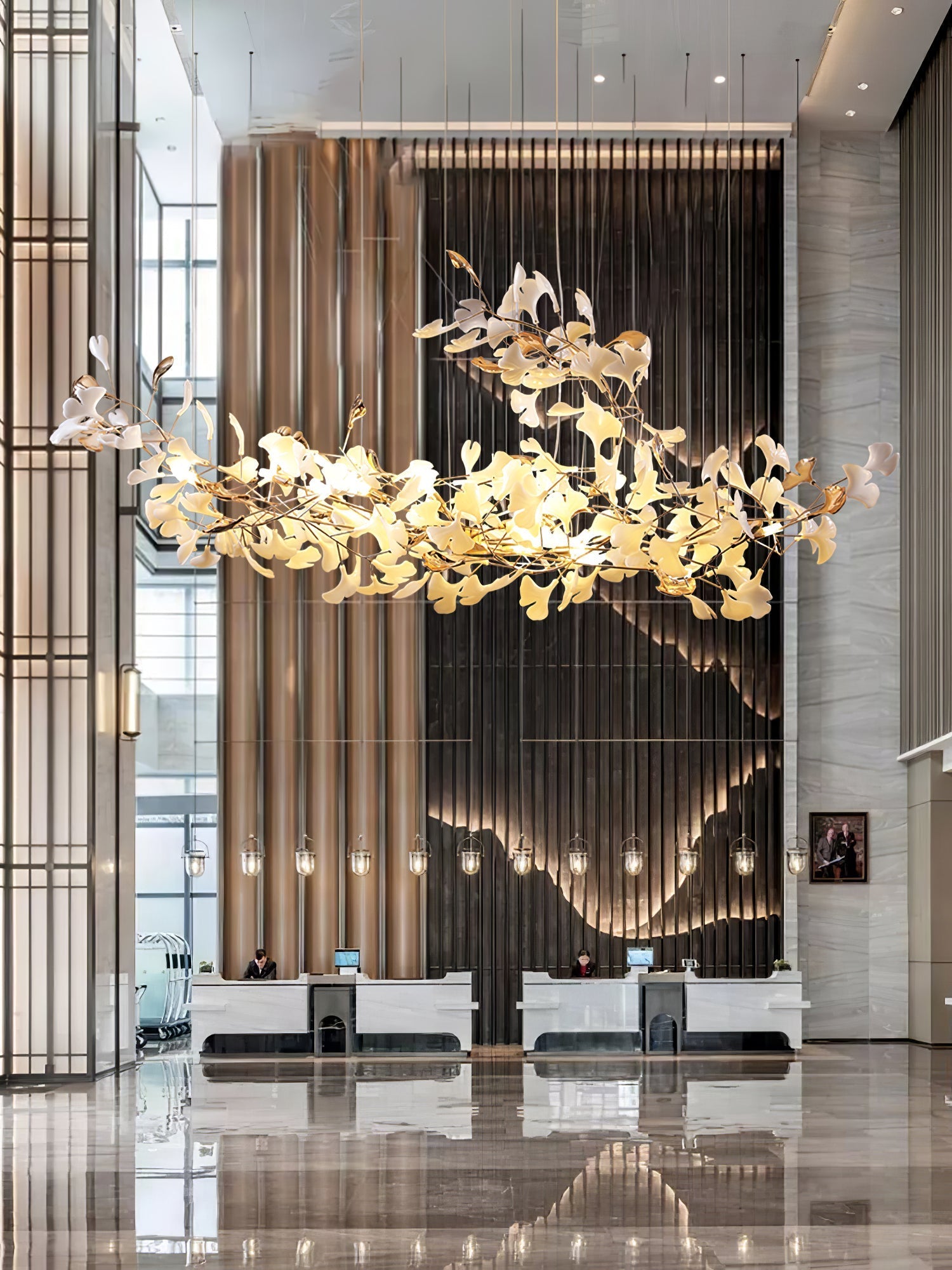 Sovell Postmodern Luxury Ginkgo Cloud Ceramics Chandelier-Neutral Decor