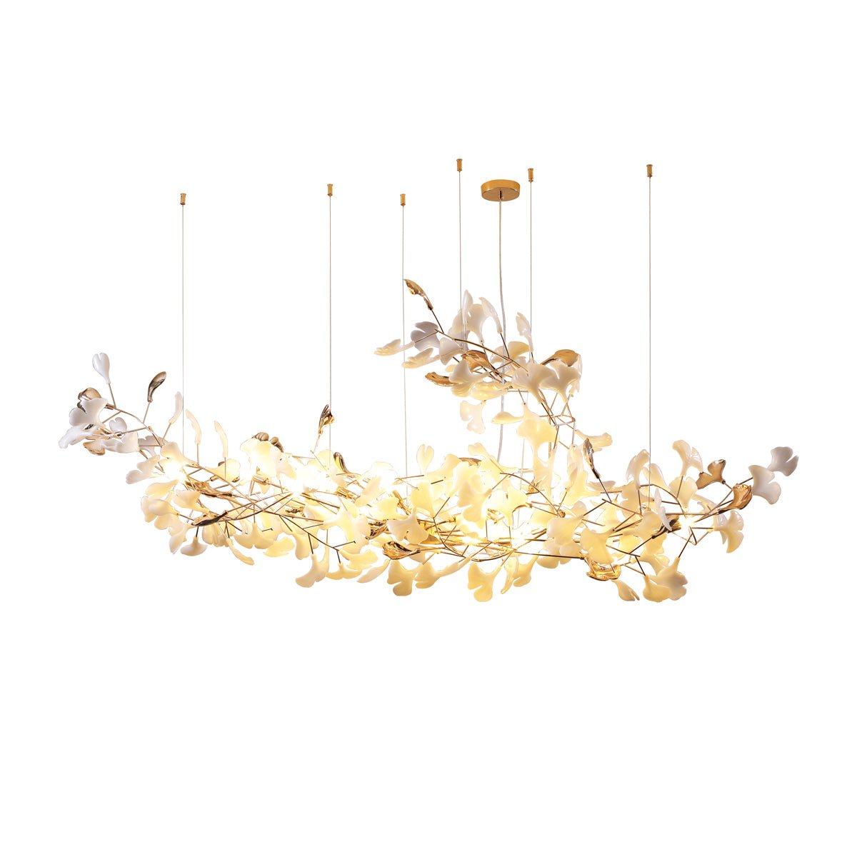 Sovell Postmodern Luxury Ginkgo Cloud Ceramics Chandelier-Neutral Decor
