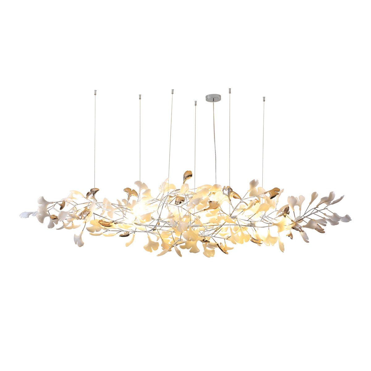 Sovell Postmodern Luxury Ginkgo Cloud Ceramics Chandelier-Neutral Decor