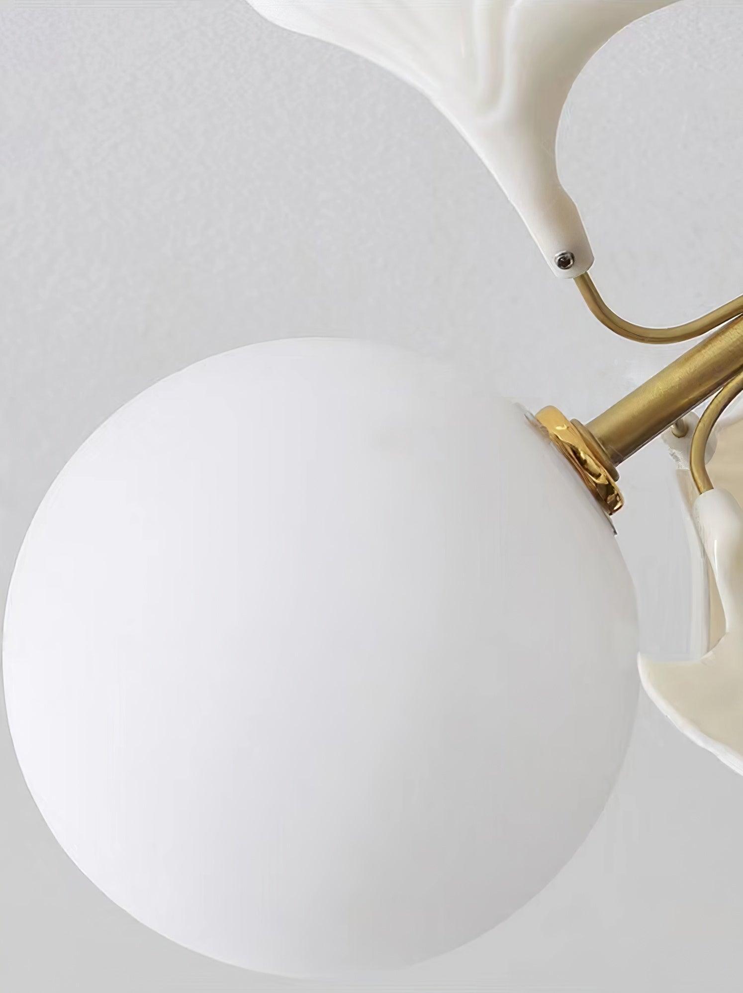 Vevely Ceiling Lamp Ginkgo Glass for Living Room-Neutral Decor