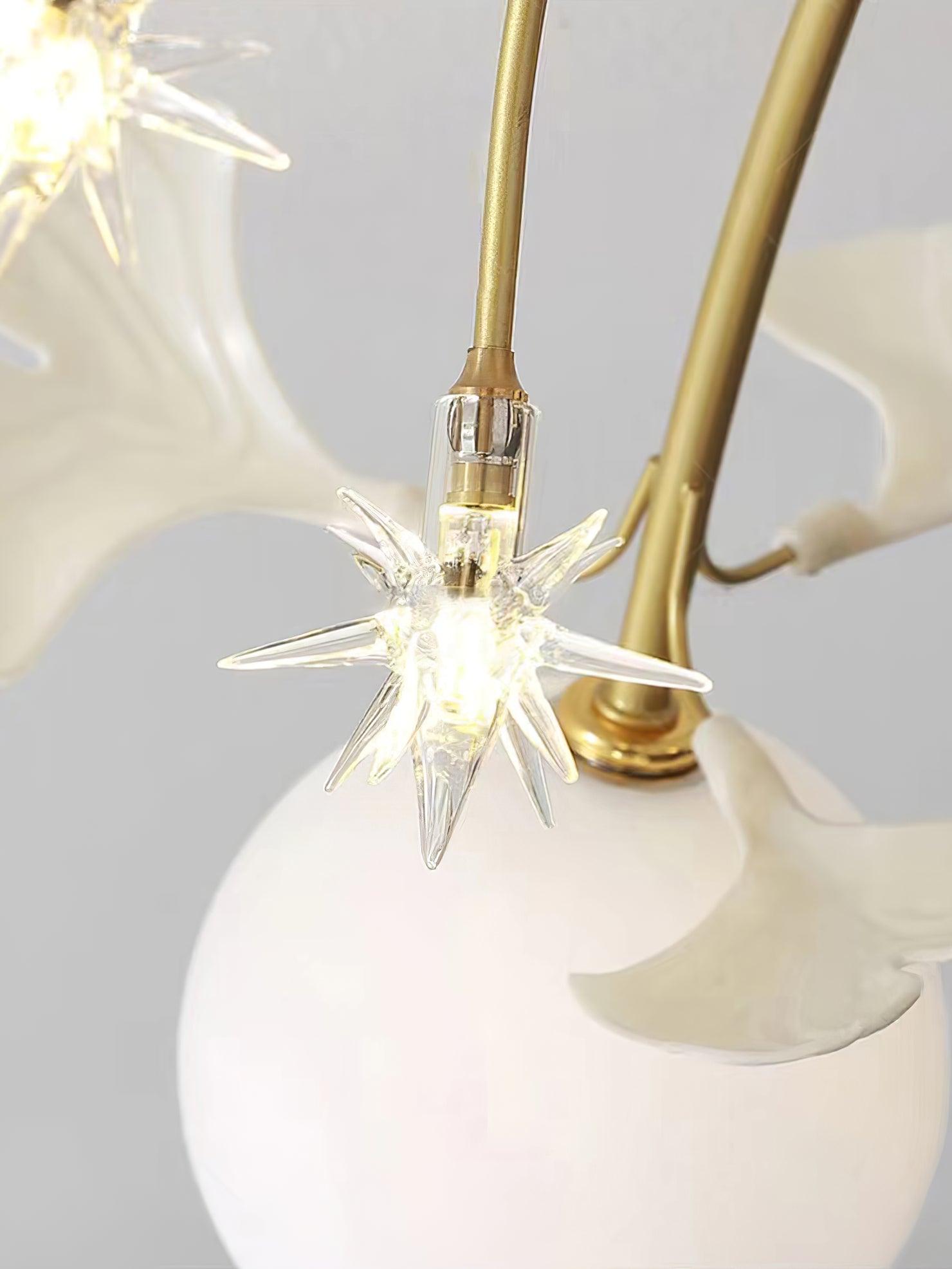 Vevely Ceiling Lamp Ginkgo Glass for Living Room-Neutral Decor
