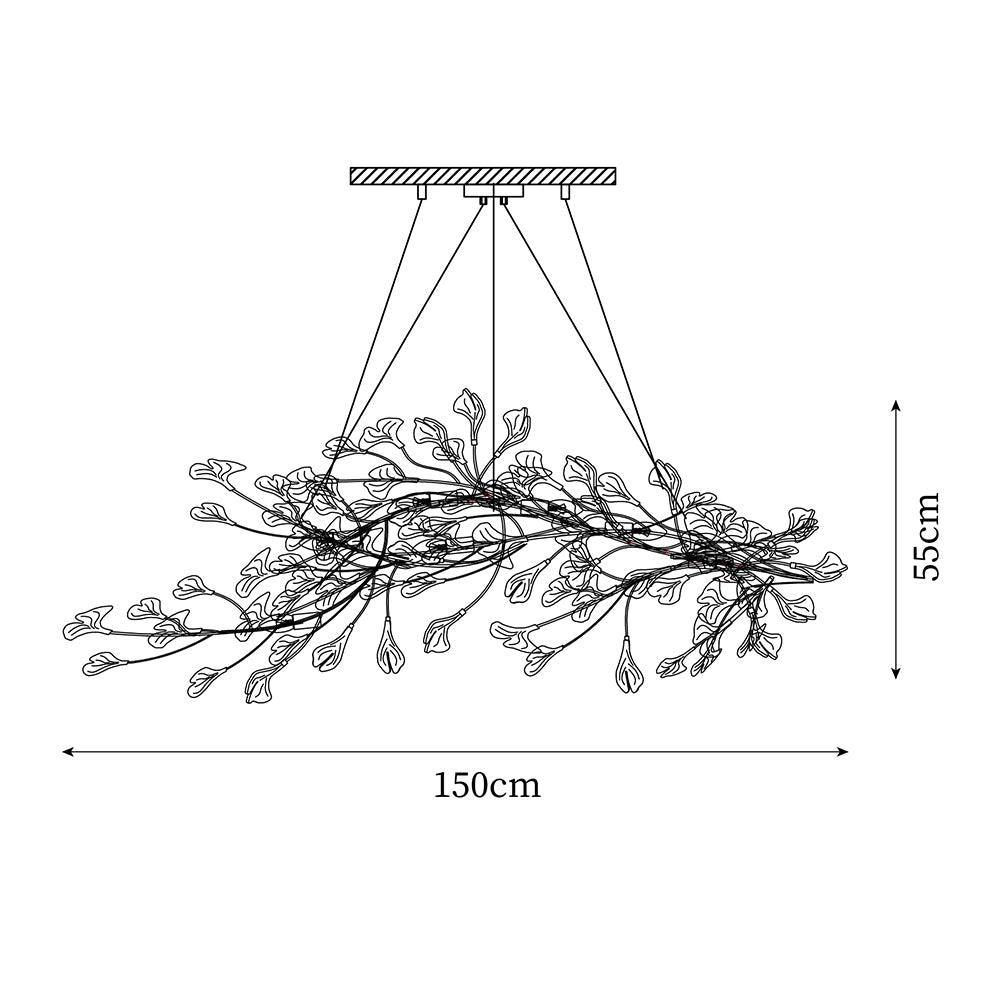 Calix Chandelier Frame Ceramic Gingko Leaf Shade White Gold Modern-Neutral Decor