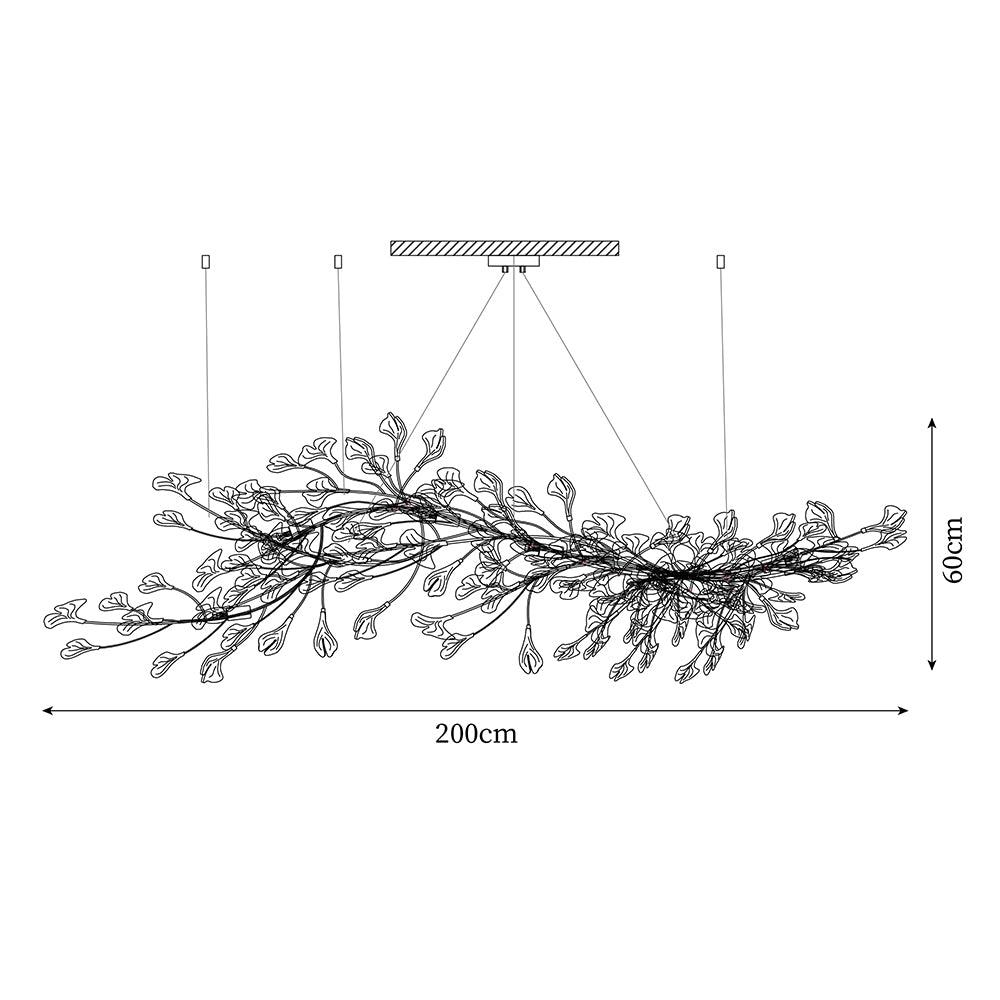Calix Chandelier Frame Ceramic Gingko Leaf Shade White Gold Modern-Neutral Decor