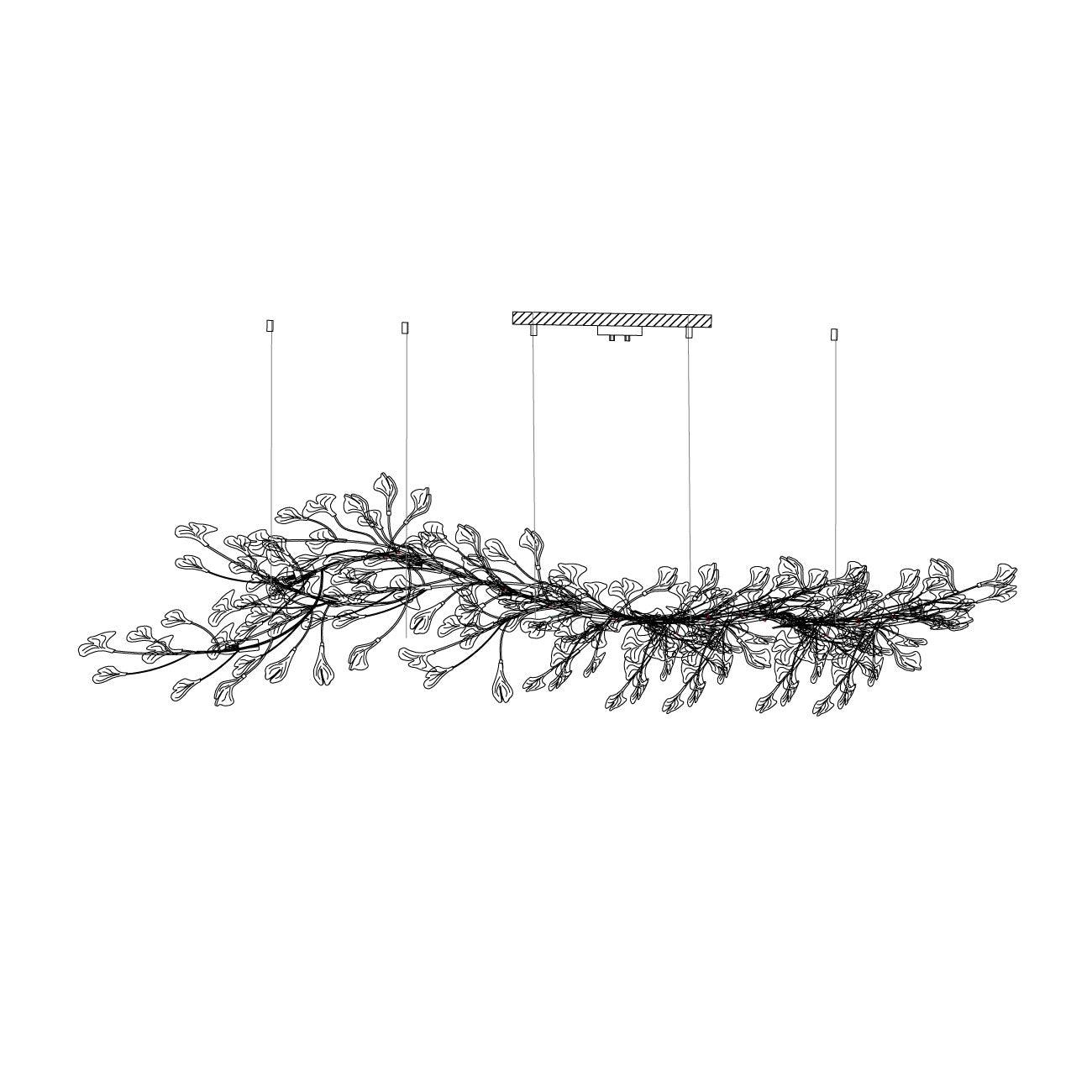 Calix Chandelier Frame Ceramic Gingko Leaf Shade White Gold Modern-Neutral Decor