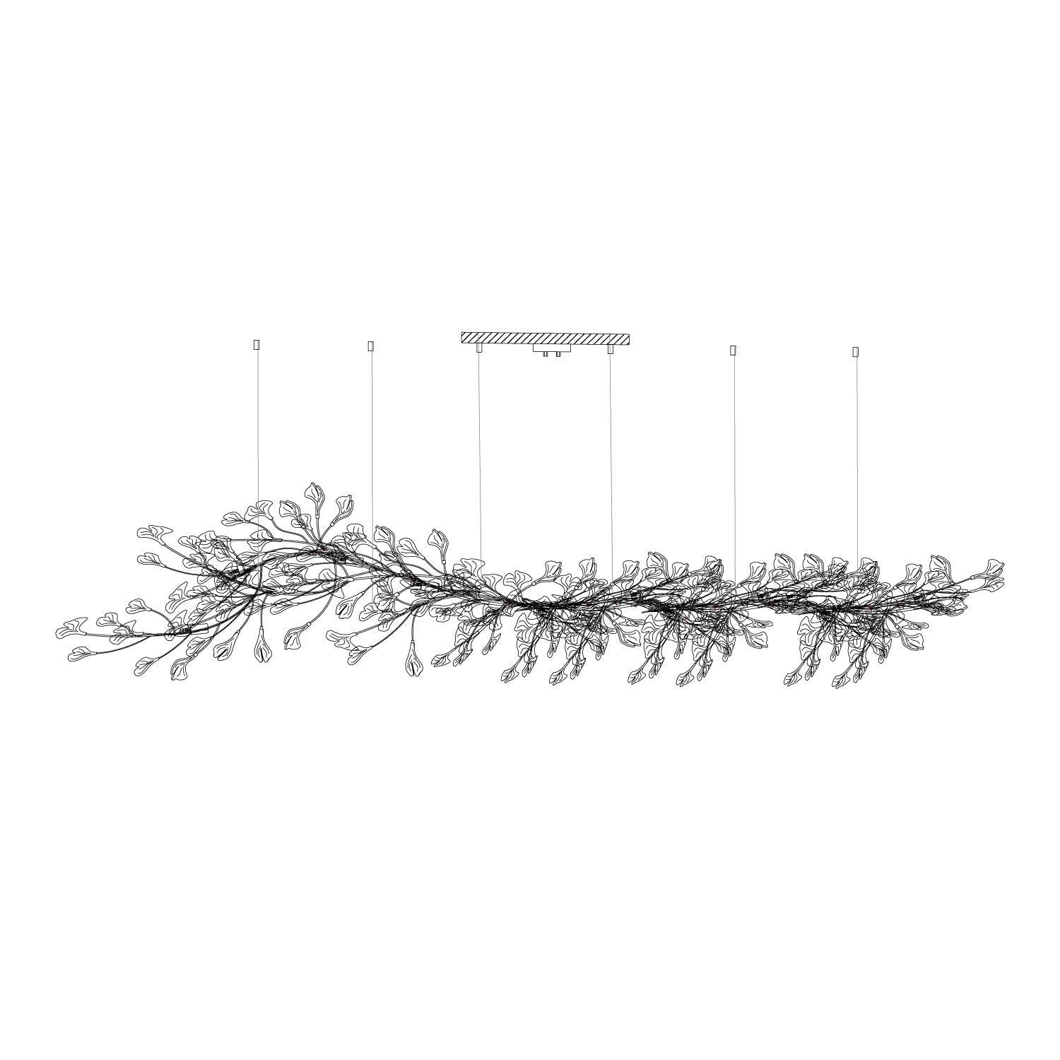 Calix Chandelier Frame Ceramic Gingko Leaf Shade White Gold Modern-Neutral Decor