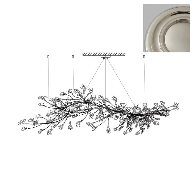 Calix Chandelier Frame Ceramic Gingko Leaf Shade White Gold Modern-Neutral Decor