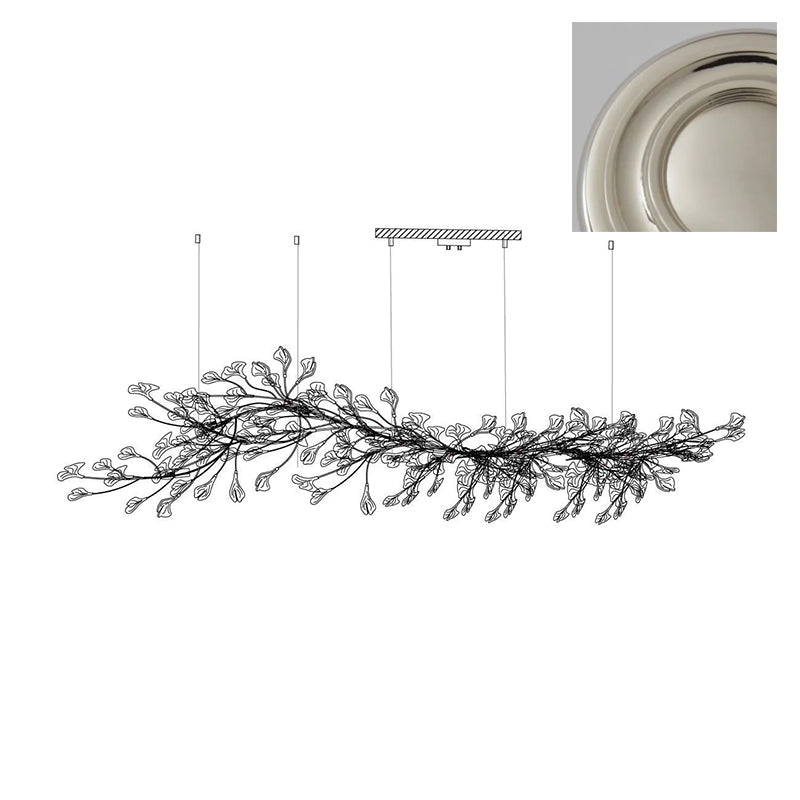 Calix Chandelier Frame Ceramic Gingko Leaf Shade White Gold Modern-Neutral Decor