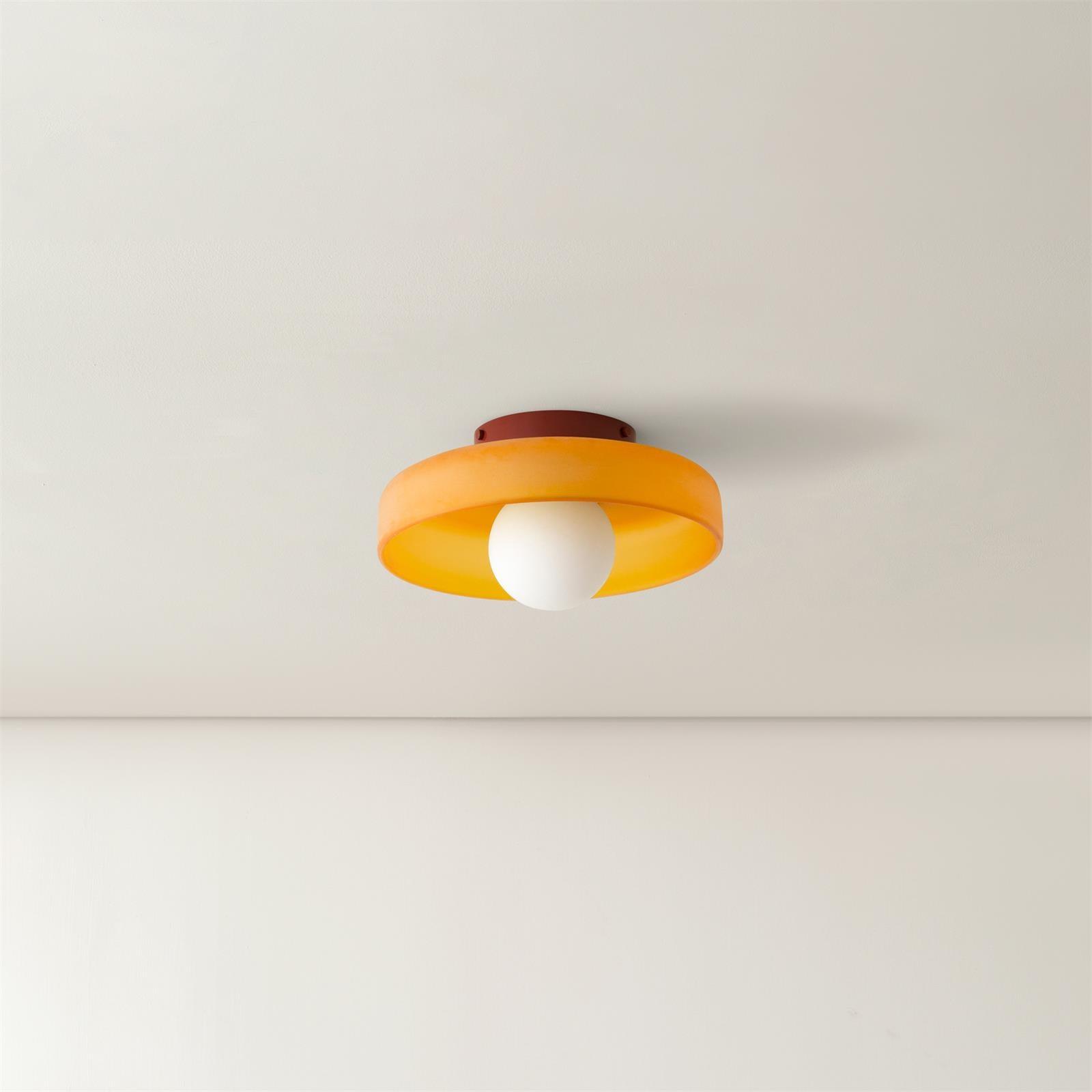 Diroxen Ceiling Lamp Orange Ring Playful Sculptural-Neutral Decor