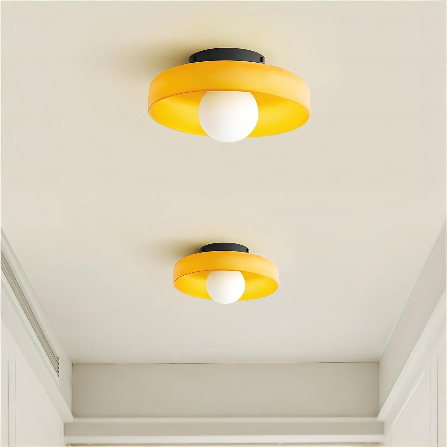 Diroxen Ceiling Lamp Orange Ring Playful Sculptural-Neutral Decor